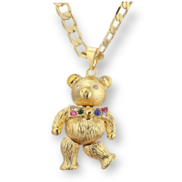 Teddy Bear Pendant with Chain