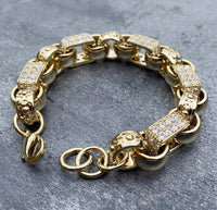 XXL Gypsy Link Belcher Bracelet with stones